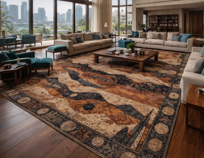 brown and muted teal 
